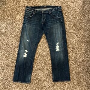 COH Distressed cropped stretch jeans. 32